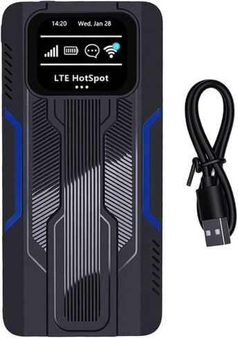 جهاز BRRNOO 4G Hotspot مع دعم LTE، جهاز توجيه محمول للاستخدام المنزلي أثناء السفر، شاشة كبيرة عالية الدقة in Kuwait