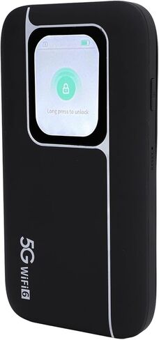 Qinlorgo 5G WiFi Mobile Hotspot, High Speed Portable Router with 2.01 Inch Screen & 7100mAh Battery, Supports 16 Devices, Ideal for Travel and Outdoor Use in Kuwait