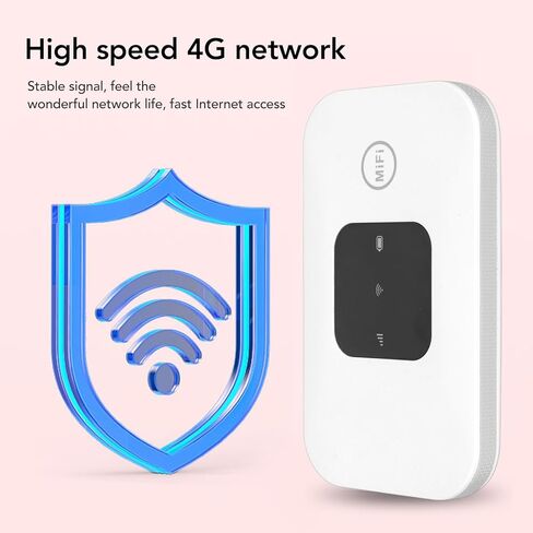 Naroote 4G LTE Mobile WiFi Hotspot، راوتر WiFi محمول، نقطة اتصال 4G LTE مع فتحة بطاقة SIM لـ 10 مستخدمين وإنترنت عالي السرعة، مثالي لأوروبا وآسيا وأفريقيا والشرق الأوسط in Kuwait