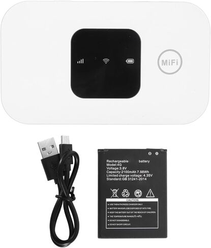 Naroote 4G LTE Mobile WiFi Hotspot، راوتر WiFi محمول، نقطة اتصال 4G LTE مع فتحة بطاقة SIM لـ 10 مستخدمين وإنترنت عالي السرعة، مثالي لأوروبا وآسيا وأفريقيا والشرق الأوسط in Kuwait
