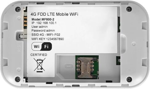 Naroote 4G LTE Mobile WiFi Hotspot، راوتر WiFi محمول، نقطة اتصال 4G LTE مع فتحة بطاقة SIM لـ 10 مستخدمين وإنترنت عالي السرعة، مثالي لأوروبا وآسيا وأفريقيا والشرق الأوسط in Kuwait