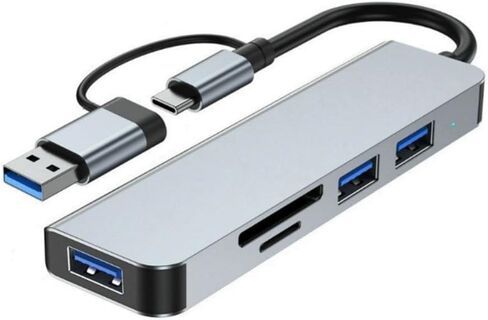 USB-C Hub Splitter 5 in 1 with USB 3.0/2.0, SD/TF Splitter Card Reader, Aluminum Docking Station USB Hub for Laptop PC in Kuwait