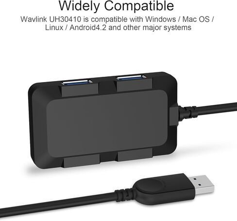 4-Port Compact Portable USB 3.0 5Gbps Speed Hub,Built-in USB3.0 Cable for Windows MAC in Kuwait