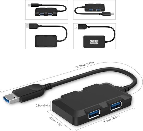 4-Port Compact Portable USB 3.0 5Gbps Speed Hub,Built-in USB3.0 Cable for Windows MAC in Kuwait