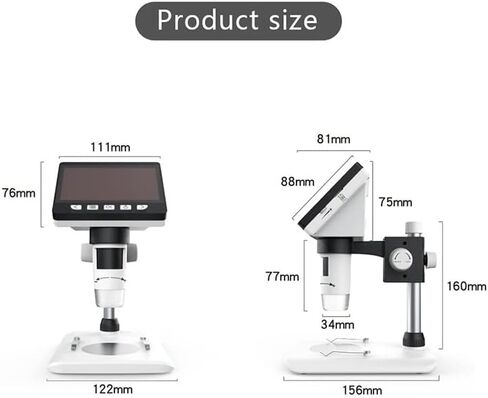 Microscope Kit 1000X Portable Desktop LCD Microscope High Brightness 8 LEDs 4.3'' Electronic Microscopes Magnifier Microscope Slides in Kuwait