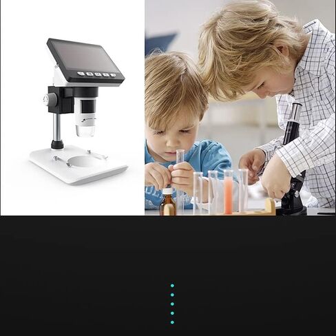 Microscope Kit 1000X Portable Desktop LCD Microscope High Brightness 8 LEDs 4.3'' Electronic Microscopes Magnifier Microscope Slides in Kuwait