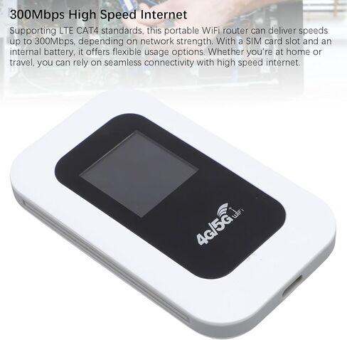 WiFi Hotspot Device 4G LTE Mobile Hotspot Pocket WiFi Router Wireless Network Device 300Mbps 2100mAh Supports 10 Devices USB C Power Supply for Travel Camping Home in Kuwait
