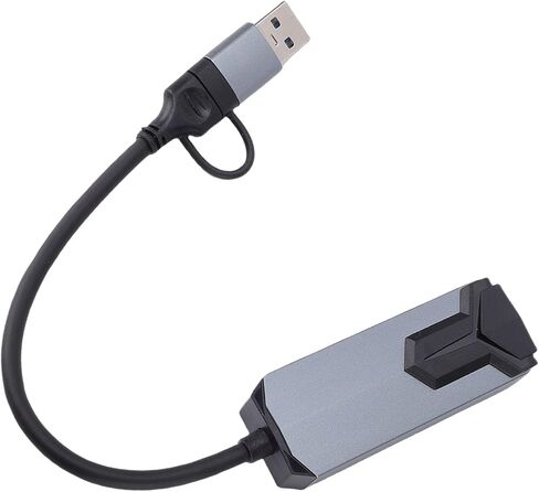 Fabater USB C to Ethernet Adapter, 2.5Gbps RJ45 Ethernet Adapter USB C to with Aluminum Housing and 5.9in Woven Cable for Laptops Desktops Routers Network Switches in Kuwait