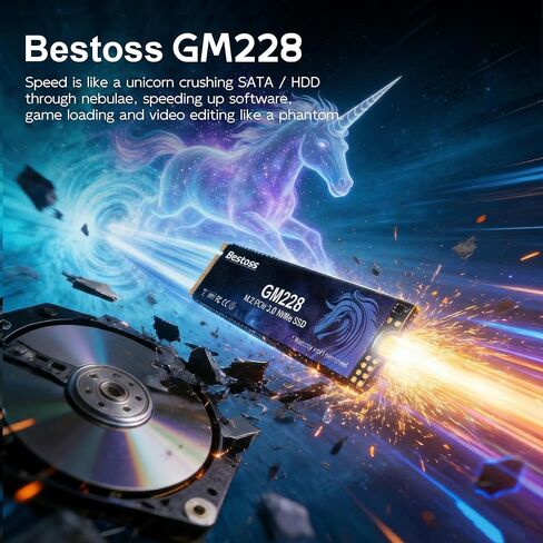 Bestoss 1TB NVMe M.2 SSD PCIe 3.0 2280 Internal SSD Up to 2400MB/s, 3D NAND Dynamic SLC Cache, for Students, Home Entertainment, Office Work, Compatible with PC Desktops or Laptops in Kuwait