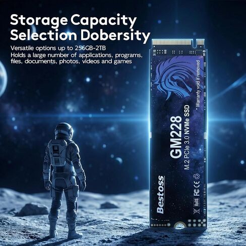 Bestoss 1TB NVMe M.2 SSD PCIe 3.0 2280 Internal SSD Up to 2400MB/s, 3D NAND Dynamic SLC Cache, for Students, Home Entertainment, Office Work, Compatible with PC Desktops or Laptops in Kuwait