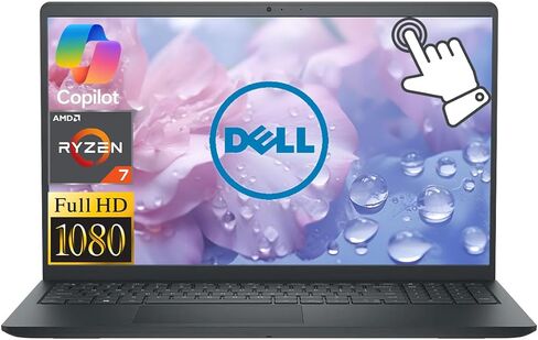 Dell Touchscreen 15.6" FHD Business Laptop Computer with AI Copilot Ready, AMD Ryzen 7 7730U 8-Core Processor, 16GB RAM 1TB Storage (512GB SSD+512GB Docking Set), Windows 11, Numeric Keypad, Black in Kuwait