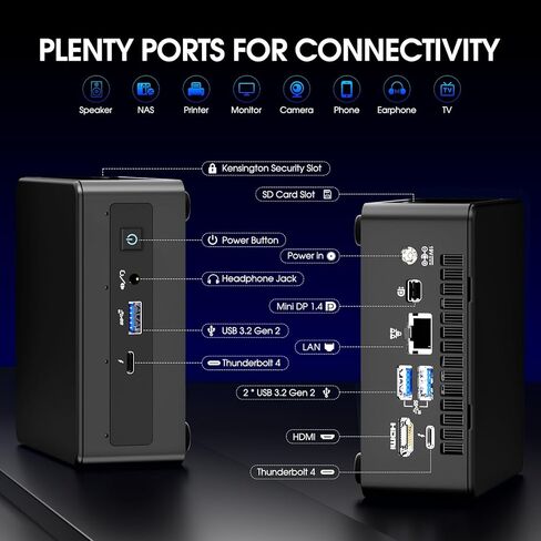 Intel NUC 11 NUC11PAHi7 Panther Canyon Mini PC, i7-1165G7, 32GB RAM, 1TB SSD, Mini Computers Windows 11 Pro for Business Home Office, Support 8K/WiFi 6/4K Quad Display/Bluetooth 5/Thunderbolt 3 in Kuwait