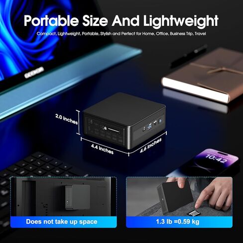 Intel NUC 11 NUC11PAHi7 Panther Canyon Mini PC, i7-1165G7, 32GB RAM, 1TB SSD, Mini Computers Windows 11 Pro for Business Home Office, Support 8K/WiFi 6/4K Quad Display/Bluetooth 5/Thunderbolt 3 in Kuwait