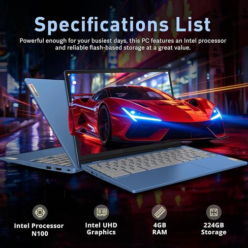 Lenovo Flex 3i Chromebook 12.2" WUXGA Touchscreen 2-in-1 Laptop, Intel N100, 4GB LPDDR5, 224GB Storage (64GB eMMC+160GB Docking Station Set), Intel UHD Graphics, HD Webcam, Wi-Fi 6, Chrome OS, Blue in Kuwait