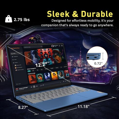 Lenovo Flex 3i Chromebook 12.2" WUXGA Touchscreen 2-in-1 Laptop, Intel N100, 4GB LPDDR5, 224GB Storage (64GB eMMC+160GB Docking Station Set), Intel UHD Graphics, HD Webcam, Wi-Fi 6, Chrome OS, Blue in Kuwait