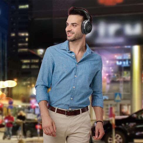 سماعات الرأس Morpheus 360 Aspire ANC اللاسلكية المانعة للضوضاء - سماعة بلوتوث مع ميكروفون - أسود/فضي - HP8550ANC للعمل والسفر والمنزل in Kuwait