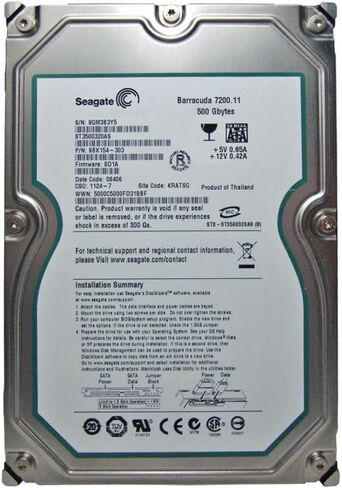 محرك الأقراص الصلبة Seagate ST3500320AS Barracuda 7200.11 سعة 500 جيجابايت وذاكرة التخزين المؤقتة سعة 32 ميجابايت/محرك الأقراص الصلبة OEM in Kuwait