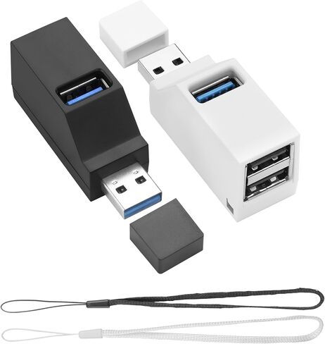 YACSEJAO 2 Pcs Mini USB 3.0 Expansion Hub, Portable 1 in 3 Out USB Splitter Multi-Port High Speed Data Transmission for Laptop,PC,U Disk,Flash Drive,Mouse,etc in Kuwait