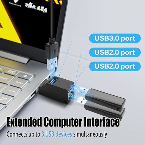 YACSEJAO 2 Pcs Mini USB 3.0 Expansion Hub, Portable 1 in 3 Out USB Splitter Multi-Port High Speed Data Transmission for Laptop,PC,U Disk,Flash Drive,Mouse,etc in Kuwait