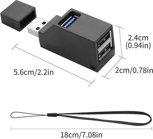 YACSEJAO 2 Pcs Mini USB 3.0 Expansion Hub, Portable 1 in 3 Out USB Splitter Multi-Port High Speed Data Transmission for Laptop,PC,U Disk,Flash Drive,Mouse,etc in Kuwait