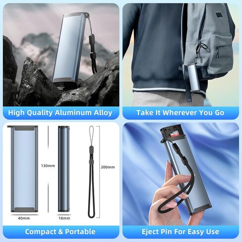 قارئ بطاقات متعدد الوظائف 13 في 1، موزع USB-C مع فتحات بطاقات SD/TF، ​​وحدة تخزين SIM، محول Lightning، سبائك الألومنيوم in Kuwait