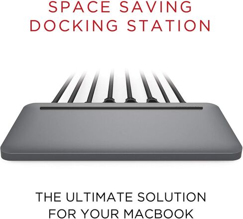 Henge Docks Stone - موزع سطح المكتب متعدد المنافذ USB-C لأجهزة MacBook - منفذ DisplayPort صغير، إيثرنت، مصدر طاقة، 3 USB، بطاقة SD، توصيلات سماعة الرأس/مكبر الصوت in Kuwait