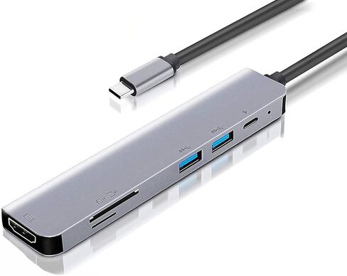 محول USB C إلى 4K HDMI 7 في 1، محول HDTV لمنفذ PD متوافق مع Samsung Galaxy S22/Plus/Ultra، منفذ شاحن MicroSD، محول جهاز عرض TV Video Hub Type-C in Kuwait