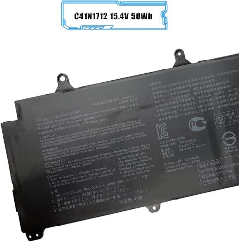 C41N1712 Laptop Battery Compatible with ASUS GX501 GX501Vl GX501GI GX501G GX501GM GX501GS GX501VSK GX501VS-XS710B200-02380100 15.4V 50Wh in Kuwait