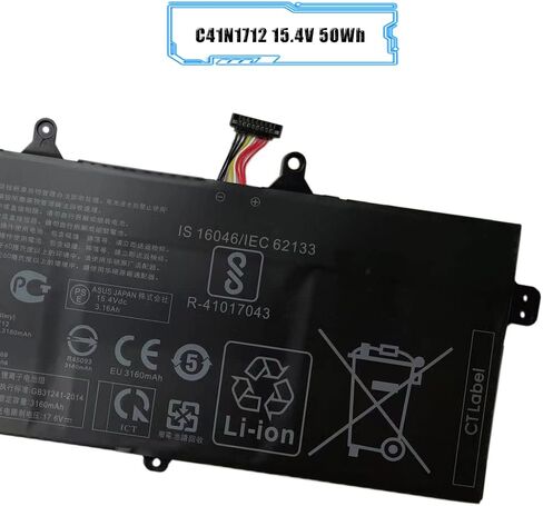 C41N1712 Laptop Battery Compatible with ASUS GX501 GX501Vl GX501GI GX501G GX501GM GX501GS GX501VSK GX501VS-XS710B200-02380100 15.4V 50Wh in Kuwait