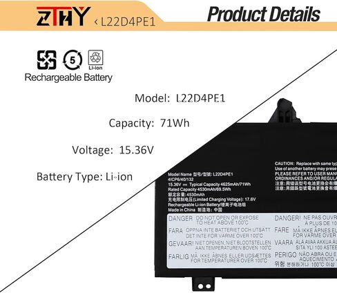استبدال بطارية الكمبيوتر المحمول L22D4PE1 L22M4PE1 لجهاز Lenovo ThinkBook 16 G6 ABP IRL ThinkBook 16 G7 ARP IML ThinkBook 16 G8 IRL IAL Series 5B11L93201 5B11N47513 SB11L93198 SB11N47451 15.36V 71Wh 4625mAh in Kuwait