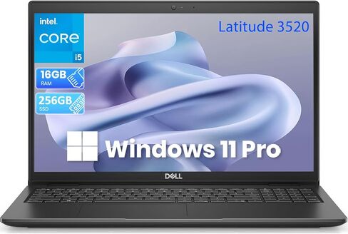 Dell Latitude 3520 Laptop 15.6-inch FHD Display, Intel Core 11th Gen i5-1135G7, 16 GB RAM, 256 GB SSD, USB-C, HDMI, Wi-Fi, Windows 11 Pro (Renewed) in Kuwait