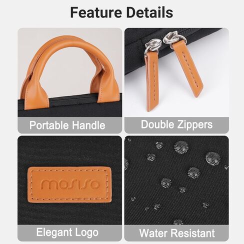 MOSISO 12.9 inch Tablet Sleeve Case for iPad Pro 13 M4&iPad Air 13 M3 M2, iPad Pro 12.9 M2 M1 6/5th with Magic Keyboard&Smart Keyboard Folio, 360 Protective Carrying Tablet Bag with Front Pocket,Black in Kuwait