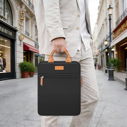 MOSISO 12.9 inch Tablet Sleeve Case for iPad Pro 13 M4&iPad Air 13 M3 M2, iPad Pro 12.9 M2 M1 6/5th with Magic Keyboard&Smart Keyboard Folio, 360 Protective Carrying Tablet Bag with Front Pocket,Black in Kuwait