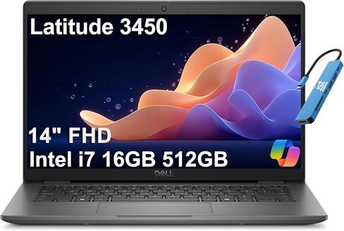 Dell Latitude 3450 3000 Business Laptop (14" FHD Anti-Glare, Intel Core i7-1355U, 32GB DDR5 RAM, 1TB SSD) Backlit, Fingerprint, RJ-45, 1080p HDR IR Webcam, Wi-Fi 6E, IST HUB, Win 11 Pro w/Copilot in Saudi Arabia