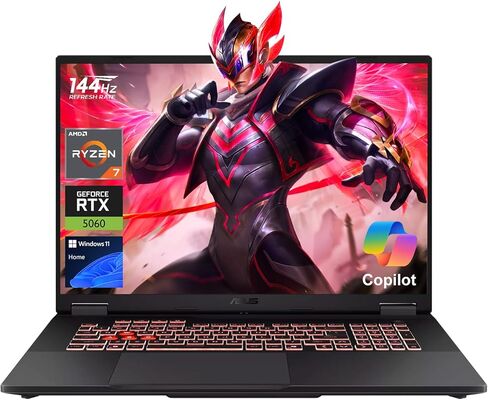 ASUS TUF A18 5060 Gaming Laptop, AMD Ryzen 7 260, RTX 5060 G-SYNC, 18" WUXGA 144Hz/3ms Display, 16GB DDR5, 1TB SSD, RGB Backlit KB, Copilot, FHD Camera, HDMI, Windows 11 Home in Kuwait