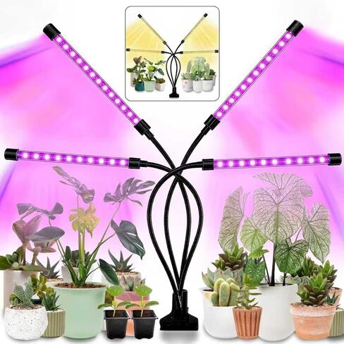 LEOTER Grow Light for Indoor Plants - Upgraded Version 80 LED Lamps with Full Spectrum & Red Blue Spectrum, 3/9/12H Timer, 10 Dimmable Level, Adjustable Gooseneck,3 Switch Modes in Saudi Arabia