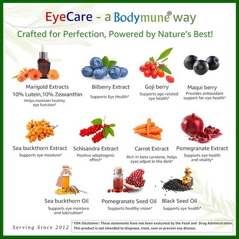 eyecare المتقدمة | ملحق صحة العين العضوي مع اللوتين و Zeaxanthin | مقتطفات Maqui ، Goji & Sea Buckthorn | 60 يوم العرض | نباتي ، غير المعدلة وراثيا ، مصنوعة في الولايات المتحدة الأمريكية in Kuwait