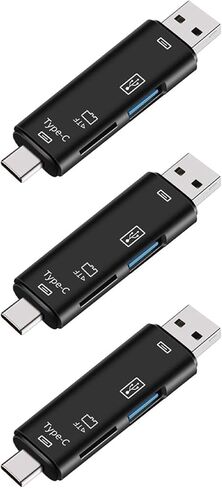 3X 5-in-1 Multifunctional OTG Card Reader Micro-SD/SD Card/USB Reader Support TF Android Type-C Phone/Computer in Kuwait