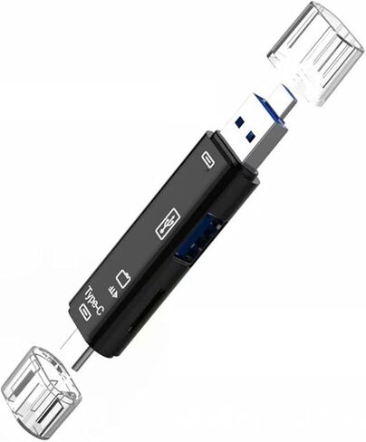 3X 5-in-1 Multifunctional OTG Card Reader Micro-SD/SD Card/USB Reader Support TF Android Type-C Phone/Computer in Kuwait