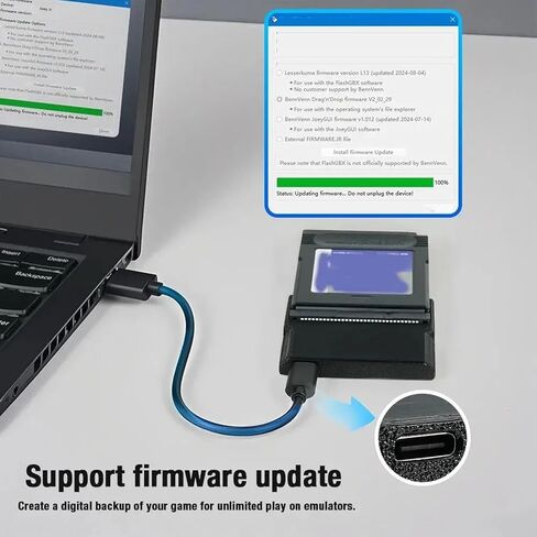 قارئ بطاقات الألعاب Yoidesu، أداة النسخ الاحتياطي لخرطوشة USB لذاكرة القراءة فقط GBA GB GBC وحفظ البيانات، مع كابل من النوع C ودعم FlashGBX in Kuwait