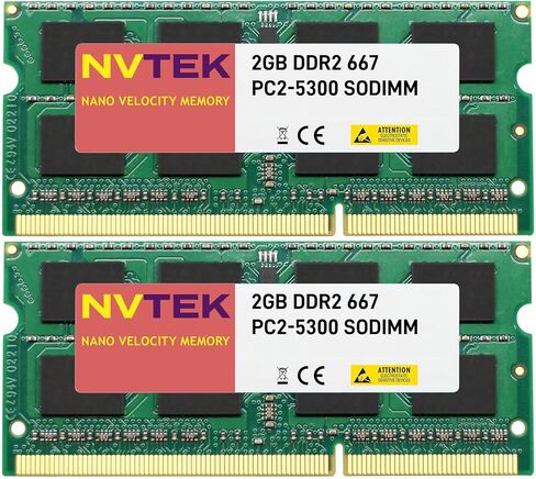 4GB (2X2GB) DDR2 667MHz PC2-5300 SODIMM 2Rx8 1.8V 200-PIN Non-ECC Laptop PC Computer Memory KIT in Kuwait