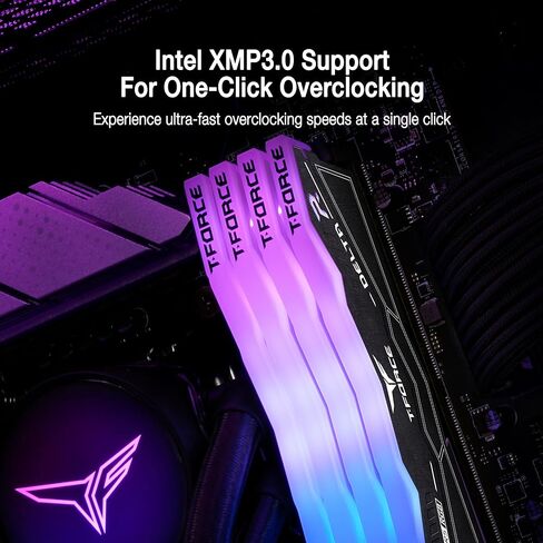 TEAMGROUP T-Force Delta RGB DDR5 Ram 32GB (2x16GB) 6000MHz PC5-48000 CL28 Intel XMP 3.0 AMD Expo Compatible Desktop Memory Black FF3D532G6000HC28ADC01 in Kuwait