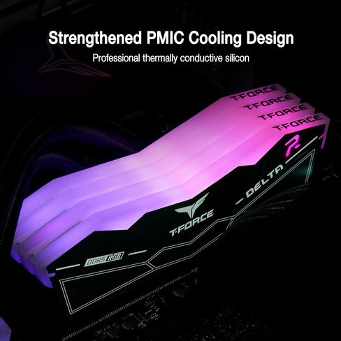 TEAMGROUP T-Force Delta RGB DDR5 Ram 32GB (2x16GB) 6000MHz PC5-48000 CL28 Intel XMP 3.0 AMD Expo Compatible Desktop Memory Black FF3D532G6000HC28ADC01 in Kuwait