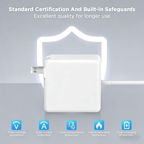 شاحن 45 واط لجهاز MacBook Air، شاحن محول طاقة مغناطيسي 45 واط على شكل حرف T بديل لجهاز Mac Air 11/13 بوصة (ينطبق على 2012-2017) in Kuwait