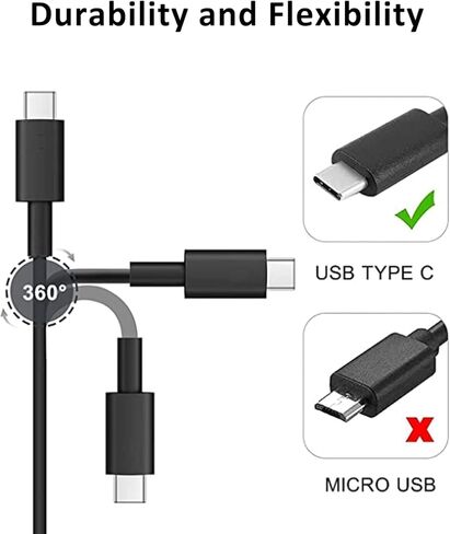 65W USB‑C Laptop Charger Compatible with Dell Latitude 5450 5420 5350 7450 7430 7420, XPS 13, Inspiron 14 16, Chromebook 3100, Replacement for Dell Laptop 65 Watt USB‑C AC Aadpter Power Supply in Kuwait