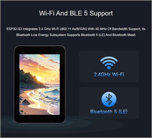 Waveshare ESP32-S3 لوحة تطوير شاشة تعمل باللمس بالسعة 3.5 بوصة، 320 × 480 بكسل 262 ألف لون IPS لوحة عرض تدعم Wi-Fi وBLE 5 in Kuwait
