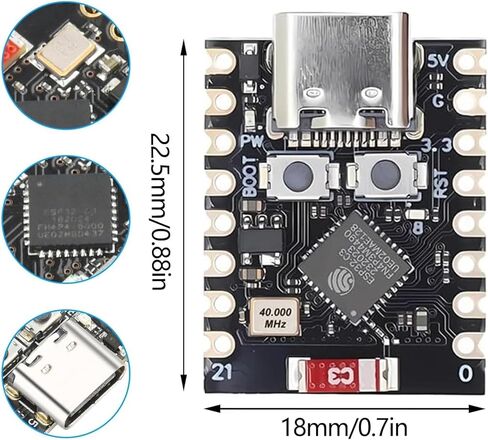 ESP32 ESP32-C3 Development Board Mini ESP32 C3 Circuit Boards Supports WiFi Bluetooth Compatible with Arduino (2PCS) in Kuwait