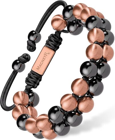 MagnetRX® Magnetic Hematite Bracelet – MAX Strength Magnetic Stones – Beaded Magnetic Bracelets for Men and Women (Bali 8mm Bead) in Kuwait