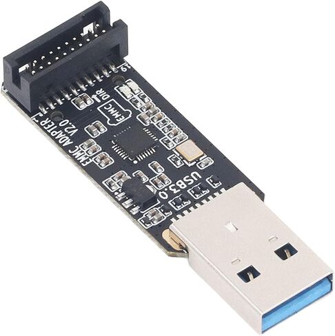 محول Greensen EMMC V2 USB 3.0 قارئ بطاقات، قارئ ABS لوحدة MKS EMMC وبطاقة ذاكرة تخزين صغيرة، نقل سريع، تصميم محمول مدمج للتصوير وإدارة البيانات in Kuwait