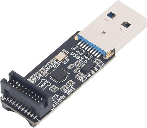محول Greensen EMMC V2 USB 3.0 قارئ بطاقات، قارئ ABS لوحدة MKS EMMC وبطاقة ذاكرة تخزين صغيرة، نقل سريع، تصميم محمول مدمج للتصوير وإدارة البيانات in Kuwait